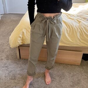 Kimchi Blue Olive Ankle Paperbag Pants